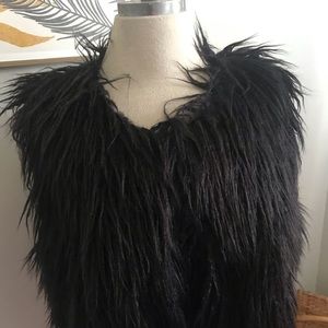 Black Faux Fur Vest with Lining